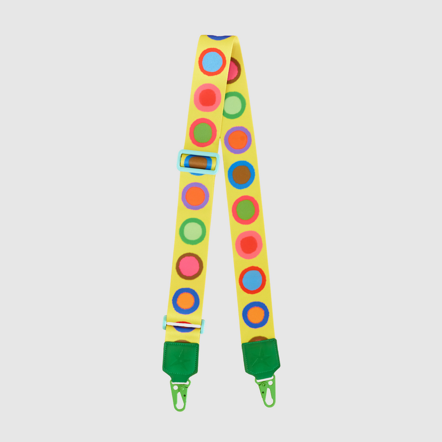 TRAFFIC LIGHT multi-coloured bag strap by Strappi, bold vibrant camera strap design