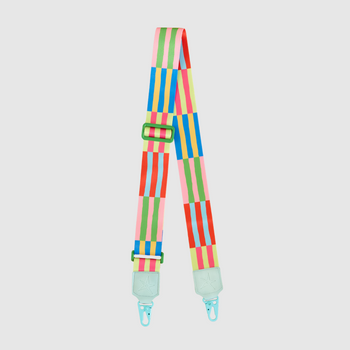 RAINBOW ROAD striped multicoloured bag strap by Strappi, adjustable camera strap